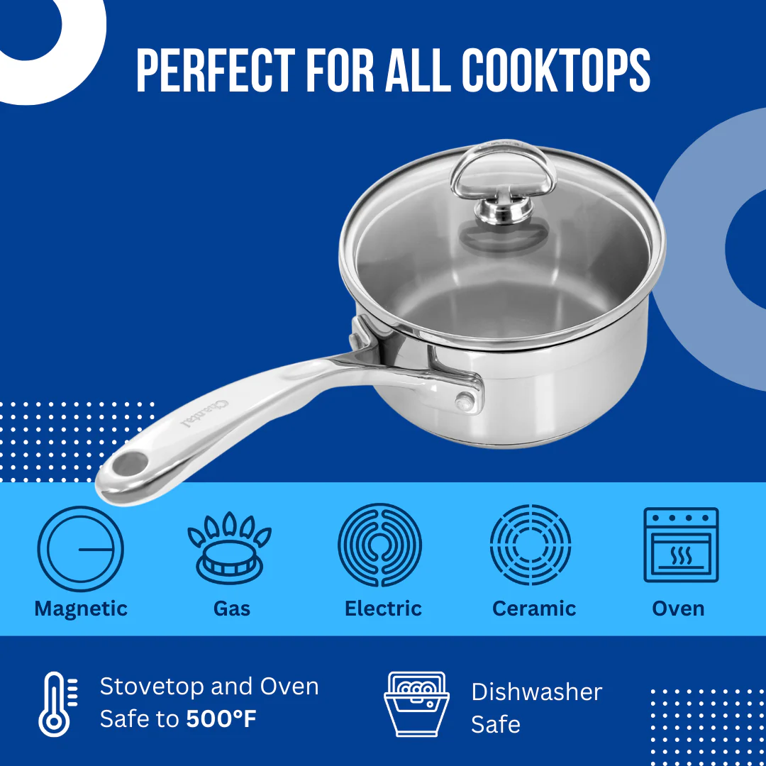 Induction 21 Steel Saucepan with Lid (2 Qt.) - Image 4